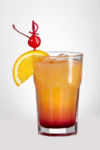 Coctail in a big glass with fruits