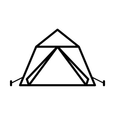 Çadır simgesi. Turizm tatil sembolü. Seyahat hisse senedi çizimi. Beyaz arka planda izole edilmiş. Vektör Eps10