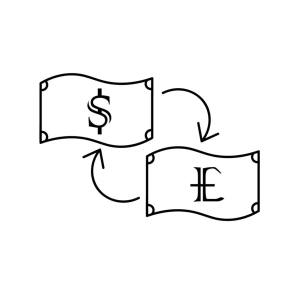 Change Dollar Contre Yen Icône Illustration Vectorielle Isolé Sur Fond — Image vectorielle