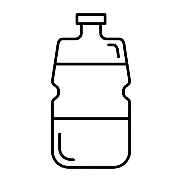 Botella Clásica Refresco Puro Icono Plano Diseño Contorno Golpe Negro — Vector de stock