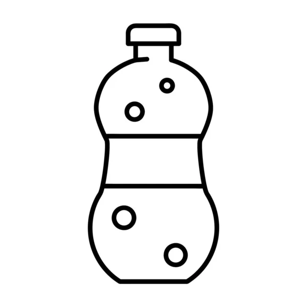 Sebotol Air Soda Klasik Ikon Datar Dalam Desain Outline Stroke - Stok Vektor