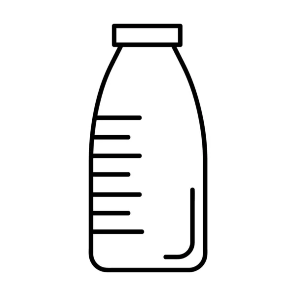 Klasyczna Butelka Mleka Płaska Ikona Zarysie Projektu Czarny Udar Piktogram — Wektor stockowy