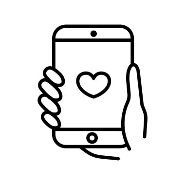 İkon gibi. El resimli ekranda oy verin. Ana hatları beyaz arka planda izole edilmiş. Vektör Eps10