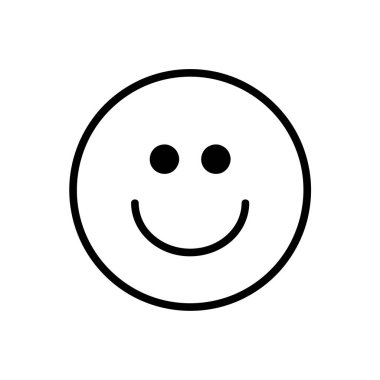 Mutlu gülümseme ikonu. Beyaz üzerine izole edilmiş resim çizelgesi