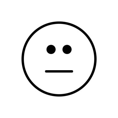 Sıkıcı gülümseme ikonu. Beyaz üzerine izole edilmiş resim çizelgesi