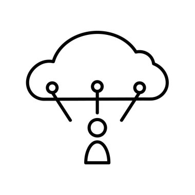 Bulut depolama ikonu. Destek için piktogram. Beyaz arkaplanda izole.