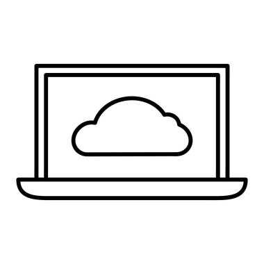 Bulut depolama ikonu. Aygıt ekranında yedekleme için piktogram. Beyaz arkaplanda izole.