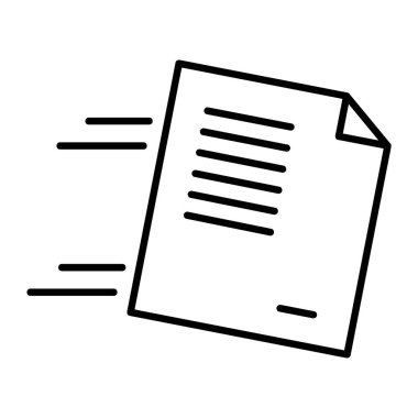 Hızlı teslimat menkul kıymetler simgesi. Web sitesi için piktogram. Ana hatlarıyla basit bir ikon. Hızlı iletim illüstrasyonu.