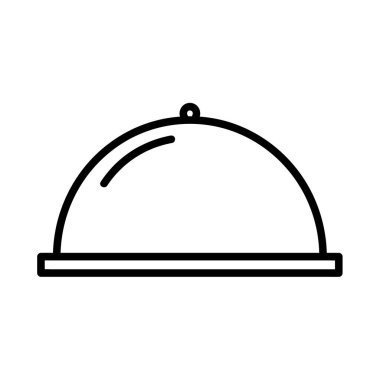 Restoran teslimat ikonu. Web sitesi için piktogram. Ana hatlarıyla basit bir ikon. Yemek dağıtımı illüstrasyonu.
