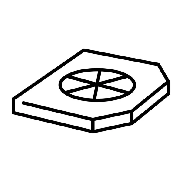 比萨盒递送图标 用于网站的象形文字 轮廓笔划简单的图标 食品交付说明 — 图库矢量图片