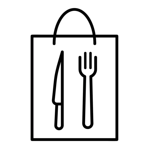 Icône Livraison Restaurant Pictogramme Pour Site Web Contour Trait Icône — Image vectorielle