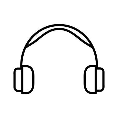Kulaklık aygıtı simgesi. Beyaz arka planda izole edilmiş. Basit düz vektör. Eps10 sembolü