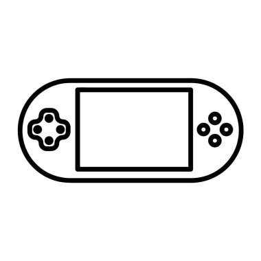 oyun konsolu simgesi. Beyaz arka planda izole edilmiş. Basit düz vektör. Eps10 sembolü