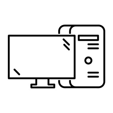 Bilgisayar simgesi. Beyaz arka planda izole edilmiş. Basit düz vektör. Eps10 sembolü