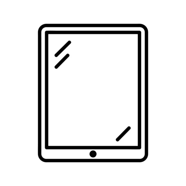 Icono Del Dispositivo Tablet Aislado Sobre Fondo Blanco Simple Vector — Archivo Imágenes Vectoriales