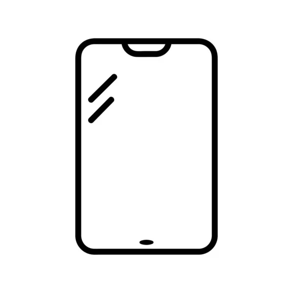 Smartphone Mobile Device Icon Isolated White Background Simple Flat Vector — Stock Vector