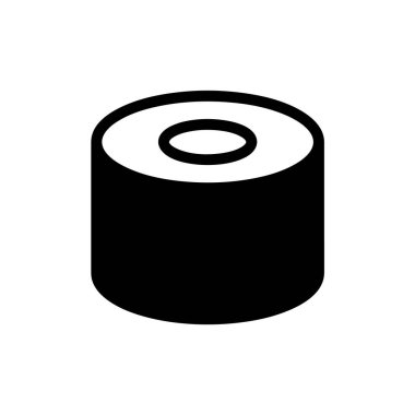 Suchi rulo düz simge. Ağ için piktogram. Çizgi vuruş. Beyaz arka planda izole edilmiş. Vektör Eps10