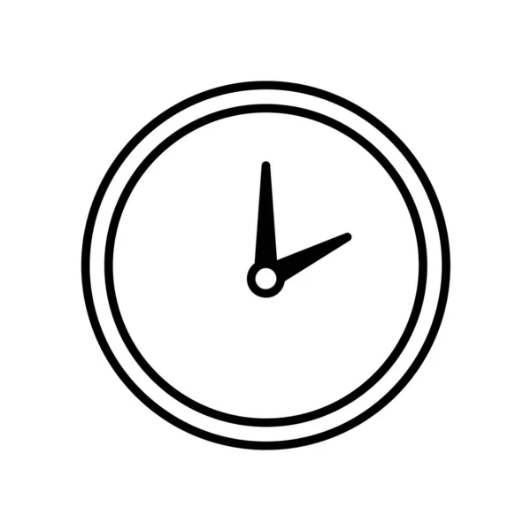 Zeitzeichen Uhr Piktogramm Flaches Symbol Für Web Linienschlag Vereinzelt Auf — Stockvektor