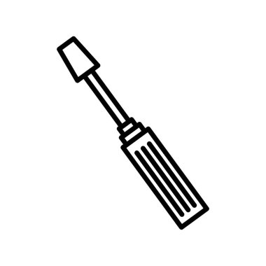 tornavida aracı düz simge. Ağ için piktogram. Çizgi vuruş. Beyaz arka planda izole edilmiş. Vektör Eps10