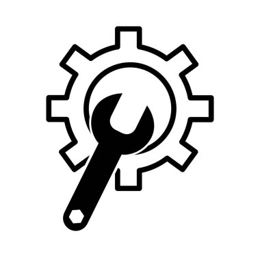 Düz simgeyi onar. Ağ için piktogram. Çizgi vuruş. Beyaz arka planda izole edilmiş. Vektör Eps10