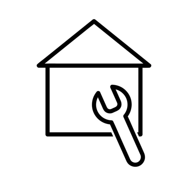 Huis Appartement Reparatie Platte Pictogram Pictogram Voor Web Lijnslag Geïsoleerd — Stockvector