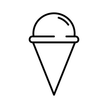 Waffle yassı ikonlu dondurma. Ağ için piktogram. Çizgi vuruş. Beyaz arka planda izole edilmiş. Vektör Eps10