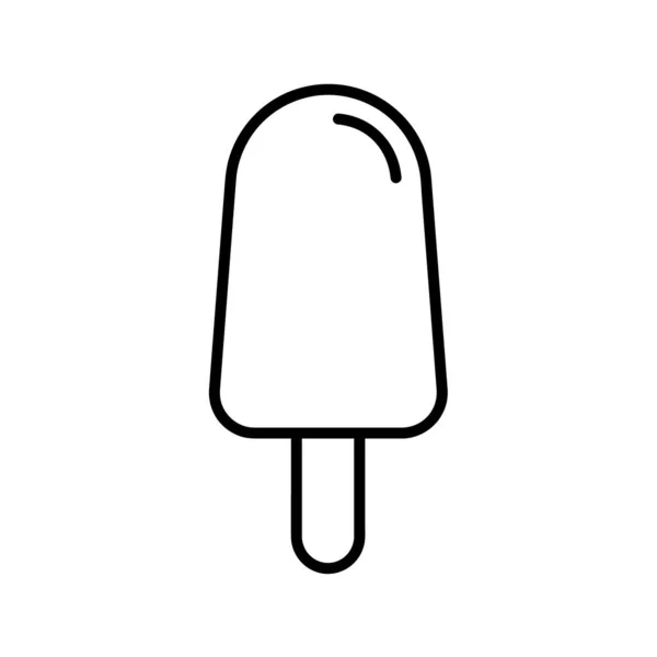 Ice Cream Flat Icon Pictogram Web Line Stroke Isolated White — Stock Vector