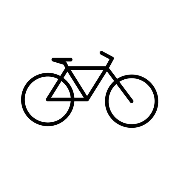 Bisiklet Yassı Ikonu Için Piktogram Çizgi Vuruş Bavul Beyaz Arka — Stok Vektör