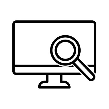 Çevrimiçi eğitim dairesi ikonu. Ağ için piktogram. Çizgi vuruş. Beyaz arka planda izole edilmiş. Vektör Eps10