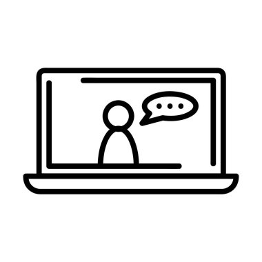 Çevrimiçi eğitim dairesi ikonu. Ağ için piktogram. Çizgi vuruş. Beyaz arka planda izole edilmiş. Vektör Eps10