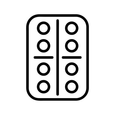 Haplar yassı ikon. Ağ için piktogram. Çizgi vuruş. Beyaz arka planda izole edilmiş. Vektör E10. Sağlık hazırlıkları