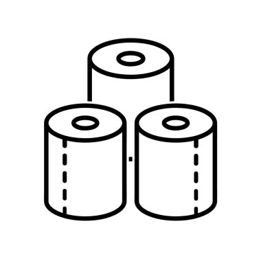 Kağıt havlu düz simgesi. Ağ için piktogram. Çizgi vuruş. Beyaz arka planda izole edilmiş. Vektör Eps10