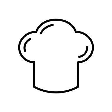 Şefin düz şapka ikonu. Ağ için piktogram. Çizgi vuruş. Beyaz arka planda izole edilmiş. Vektör Eps10