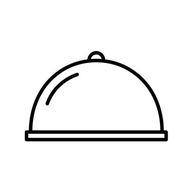 Tabak düz simge. Ağ için piktogram. Çizgi vuruş. Beyaz arka planda izole edilmiş. Vektör Eps10