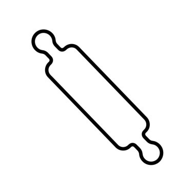 Yuvarlanan iğne yassı simgesi. Ağ için piktogram. Çizgi vuruş. Beyaz arka planda izole edilmiş. Vektör Eps10