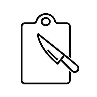 Tahtayı düz bıçakla kesme ikonu. Ağ için piktogram. Çizgi vuruş. Beyaz arka planda izole edilmiş. Vektör Eps10