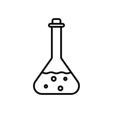 Test tüpü düz simgesi. Ağ için piktogram. Çizgi vuruş. Beyaz arka planda izole edilmiş. Vektör Eps10
