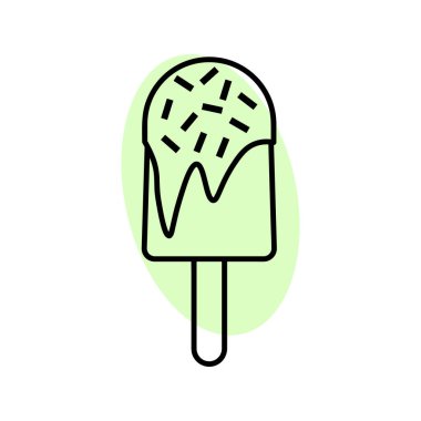 Waffle Dondurması yassı ikonu. Ağ için piktogram. Çizgi vuruş. Beyaz arka planda izole edilmiş. Vektör Eps10