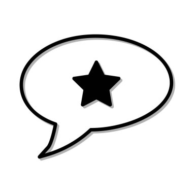 Baloncuk siluetinde yıldız simgesi. Blak vuruşu