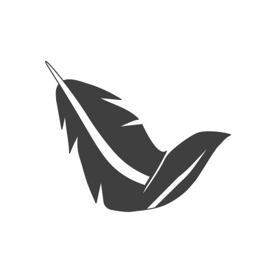 Düz ikon tüy. Ağ için piktogram. Çizgi vuruş. Beyaz arka planda izole edilmiş. Vektör Eps10