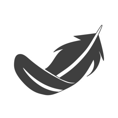 Düz ikon tüy. Ağ için piktogram. Çizgi vuruş. Beyaz arka planda izole edilmiş. Vektör Eps10