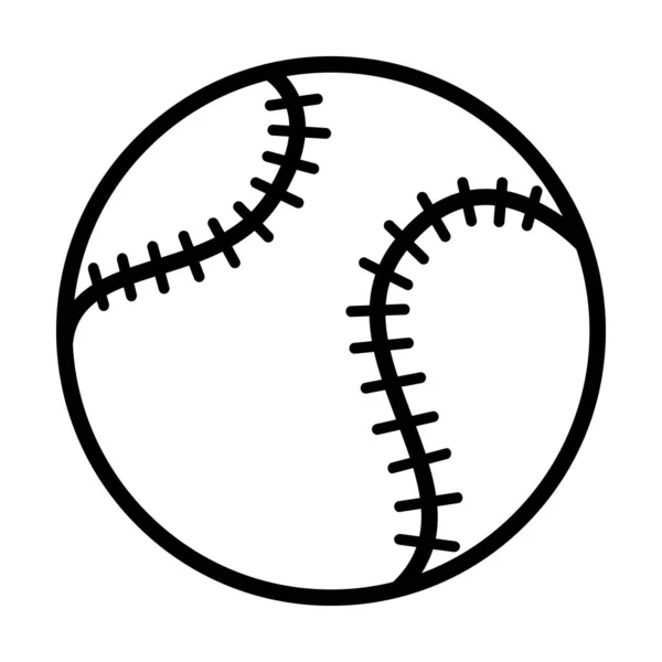 Icône Balle Baseball Pictogramme Plat Vecteur Illustration Stock Panneau Isolé — Image vectorielle