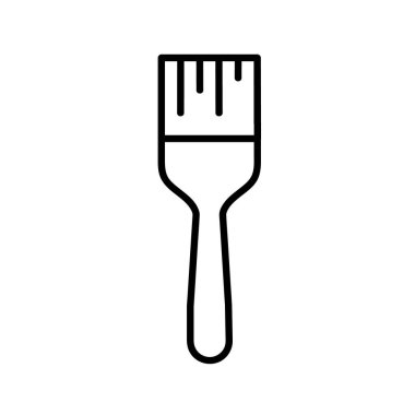 Düz fırça simgesi. Ağ için piktogram. Çizgi vuruş. Beyaz arka planda izole edilmiş. Taslak vektör eps10