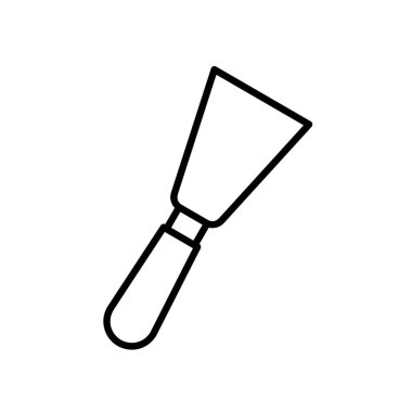 Macun bıçağının düz simgesi. Ağ için piktogram. Çizgi vuruş. Beyaz arka planda izole edilmiş. Taslak vektör eps10