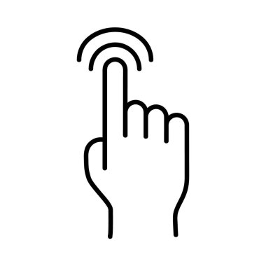 Düz simgeyi kaydır ve kaydır. Ağ için piktogram. Çizgi vuruş. Beyaz arka planda izole edilmiş. Taslak vektör eps10