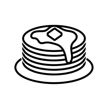 Krep düz simge. Ağ için piktogram. Çizgi vuruş. Beyaz arka planda izole edilmiş tatlı. Taslak vektör eps10