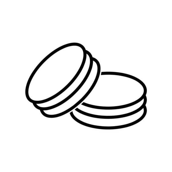 Торт Плоский Значок Піктограма Кексу Веб Рядковий Удар Ізольовані Білому — стоковий вектор