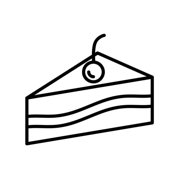 Κέικ Επίπεδη Εικόνα Εικονόγραμμα Cupcake Για Web Γραμμικό Χτύπημα Απομονωμένο — Διανυσματικό Αρχείο