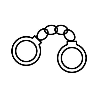 Kelepçe ikonu. İnternetin resmi. Çizgi vuruş. Beyaz arka planda izole edilmiş. Taslak vektör eps10