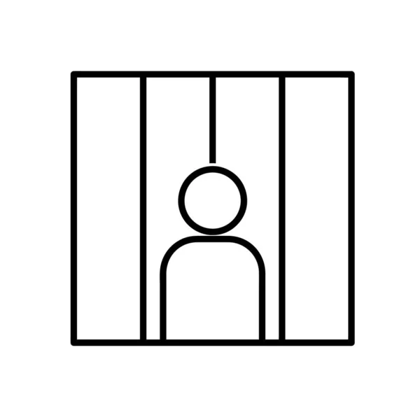 Prison Icon Law Pictogram Web Line Stroke Isolated White Background — Stock Vector